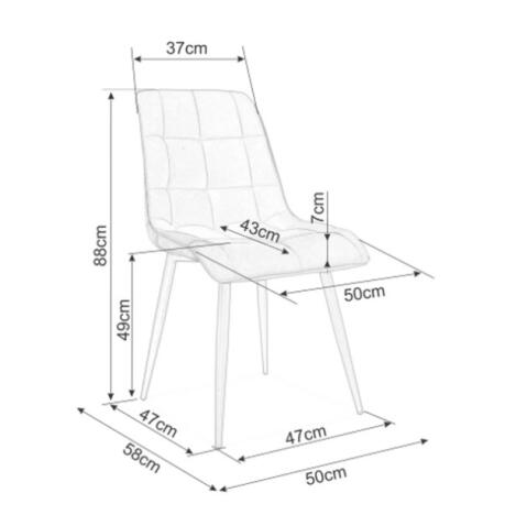 Стул SIGNAL CHIC Velvet Bluvel 14 серый/черный