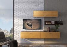 Шкаф навесной САНТАН Шер АН-3308 Дуб апрель темный/Лофт Голдэн Пэлас