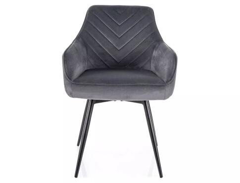 Стул SIGNAL SERVIO Velvet Bluvel 14 серый/черный, поворотный