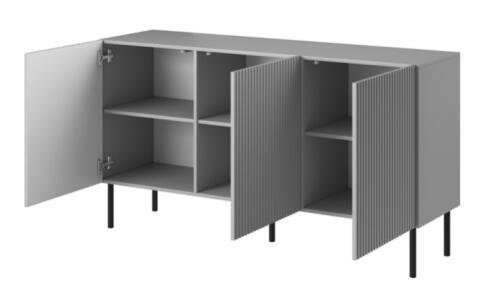 Комод HALMAR ASENSIO KM-1 светло-серый/черный