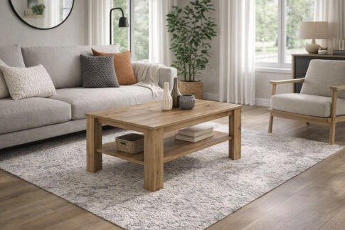 Стол журнальный HALMAR KWADRO дуб вотан/дуб вотан, 110/65/53