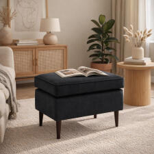 Пуф SIGNAL RON Velvet Bluvel 19 черный/венге