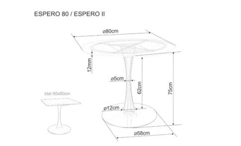 Стол обеденный SIGNAL ESPERO белый мат/черный мат 80