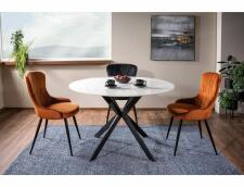 Стол обеденный SIGNAL TALIA эффект белого мрамора/черный 90