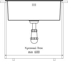 Кухонная мойка из нержавеющей стали GRANFEST METAL 5344 PVD графит
