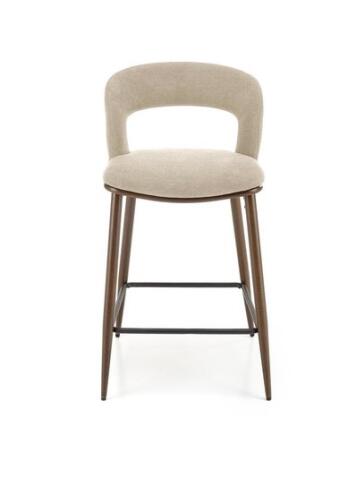 Стул барный HALMAR H114 бежевый/ореховый
