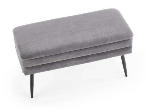 Скамья HALMAR VELVA серый/черный