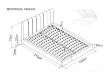 Кровать SIGNAL MONTREAL Velvet tap. 192 серый, 140/200