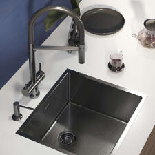 Кухонная мойка из нержавейки Omoikiri Taki 49-U/IF-GM вороненая сталь