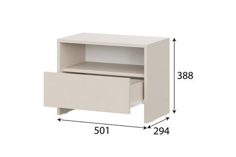 Тумба прикроватная NN Мебель (МС Камелия 1 К) Серия 2 Меланж