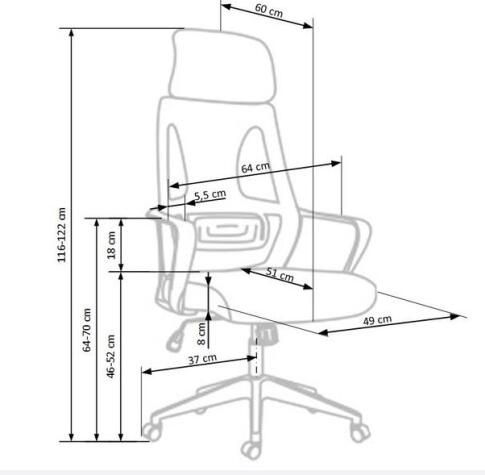 Кресло компьютерное HALMAR VALDEZ черный/серый