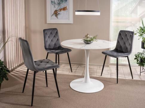 Стол обеденный SIGNAL ESPERO белый мрамор/белый 90