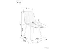 Стул SIGNAL CHIC Velvet Bluvel 85 бирюзовый/черный