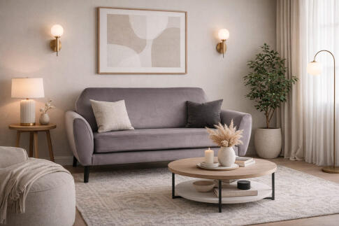 Диван SIGNAL MENA Velvet Bluvel 14 серый/венге