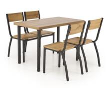 Комплект HALMAR MILTON (стол+ 4 стула) натуральный/черный
