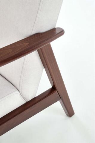 Кресло HALMAR MILANO 1S tap. Castel 04 светло-бежевый/орех