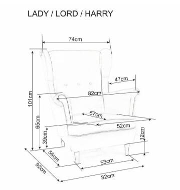 Кресло SIGNAL HARRY Velvet Bluvel 40 темно-бежевый/венге