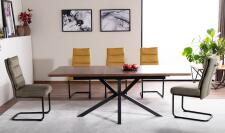 Стол обеденный SIGNAL LOGAN орех/черный 160-200/90