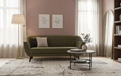 Диван SIGNAL ELITE 3 Velvet Bluvel 77 оливковый/венге