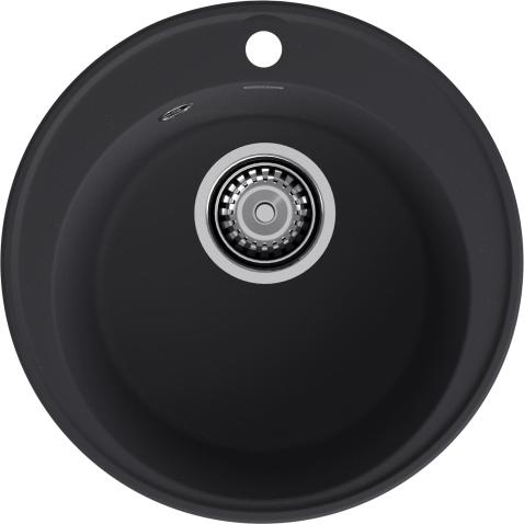 Кухонная мойка GRANFEST QUARZ Z-08 черный, без сифона