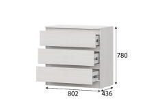 Комод SV-МЕБЕЛЬ (МС Бриз-1 К) Ясень Анкор светлый, 3 ящ.