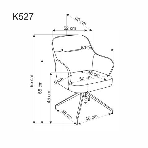 Стул HALMAR K527 коричневый/черный, поворотный
