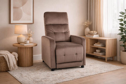 Кресло SIGNAL OTUS Velvet Bluvel 38 раскладное, капучино