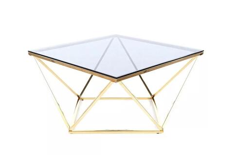 Стол журнальный SIGNAL SILVER A дымчатый/золотой, 80/80