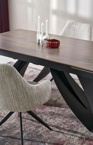 Стол обеденный HALMAR HILARIO орех/черный 180-260/90