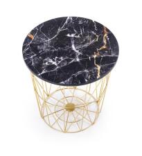 Стол журнальный HALMAR HARISSA G золотой/черный мрамор