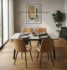 Стол ВВР Миллер Каспий серый/черный №3, пластик 120-160/80