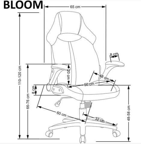 Кресло компьютерное HALMAR BLOOM серый/черный
