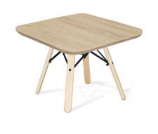 Стол журнальный Sheffilton SHT-S70/ЛДСП 60/60 артикул Сж-7 прозрачный лак/черный/дуб сонома