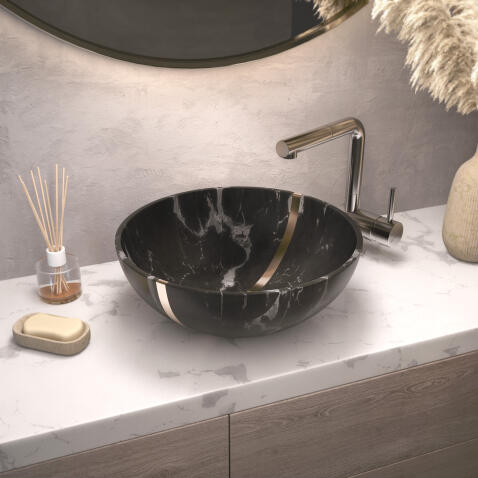 Раковина для ванной Omoikiri Hitomi-BL Natceramic/bl marble