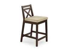 Стул барный HALMAR BORYS LOW темный орех/tap. Lars 07
