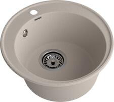 Кухонная мойка GRANFEST QUARZ Z-08 песочный + сифон