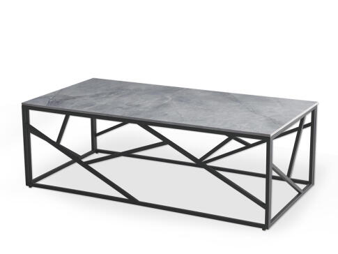 Стол журнальный HALMAR UNIVERSE 2 серый мрамор/черный, 120/60/45