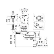 Арматура для одночашевых моек Omoikiri WK-1C LG