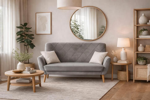 Диван SIGNAL KIER 2 Velvet Bluvel 14 серый/бук