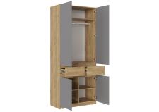 Шкаф МК Стиль БОСТОН ШК-001 ЛДСП дуб крафт золотой/серый шифер