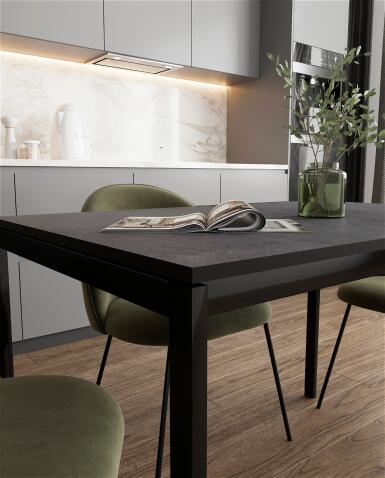 Стол ВВР Брайтон камень темный/черный