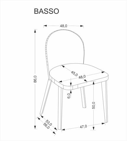 Стул HALMAR BASSO бежевый/орех светлый