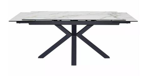 Стол обеденный SIGNAL COLUMBUS Amber Bianco белый/черный 160-240/90