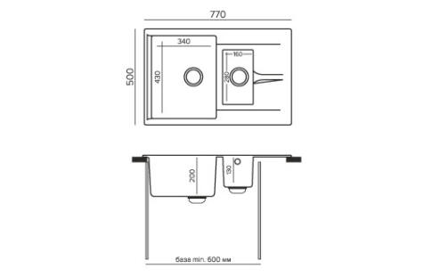 Мойка POLYGRAN BRIG 770 черный №16