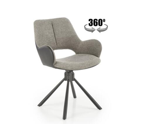 Стул HALMAR K494 серый/черный, поворотный
