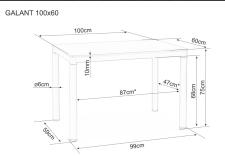 Стол обеденный SIGNAL GALANT белый/белый 100/60