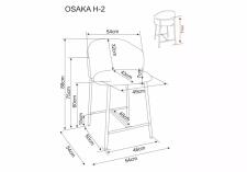 Стул барный SIGNAL OSAKA H-2 t.254 серый/черный
