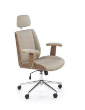 Кресло компьютерное HALMAR TIMBER бежевый/орех
