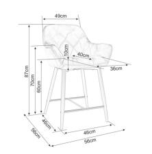 Стул барный SIGNAL CHERRY H-2 Velvet Bluvel 19 черный/черный мат