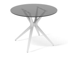 Стол Sheffilton SHT-TU30/TT26 90 СТЕКЛО артикул SHT-T179 белый/дымчатый